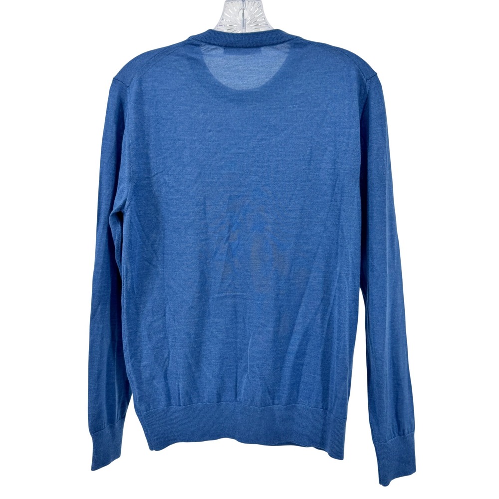 Luca Faloni Crew Neck Cashmere Silk Sweater Mens XS Blue Made Italy Luxury Knit